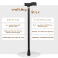 Adjustable Black Walking Sticks for Men Or Women Cane. 