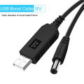 1M USB To DC5521 Power Cord 9V/12V Round Head Boost Cable Battery Charging Cable Power Pigtails Cable Power Supply Charger Adapter For Router Cat. 
