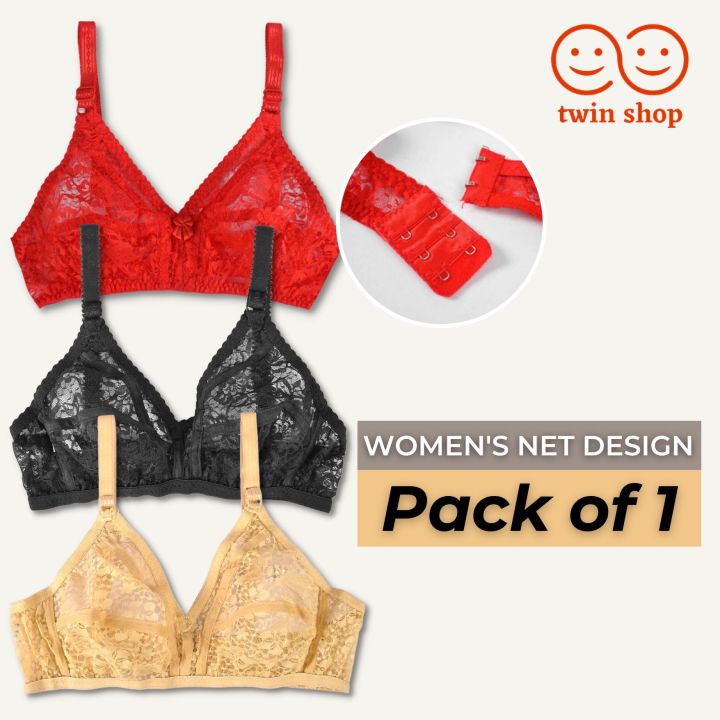 Twin Shop High Quality Net Bra for Women Girls| Seamless Transparent Bra Non-Padded