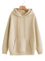 Jack Beos Cream Plain Fleece Pull Over Hoodie For Men 23092023. 