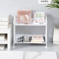【FUN LIVE】 Ins Desktop Storage Box Makeup Storage Double-Layer Storage Shelf Desktop Storage Rack Desk Shelves Cosmetic Organizer Storage. 