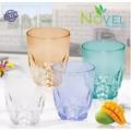 3 Pcs Transparent Water Glass Set Acrylic Plastic (Multicolours). 
