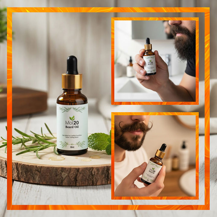 100% Natural Beard Oil for Men - Soften, Tame, and Shine Your Beard - 30ml - by Mol20