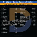 Jar Labels Printed Urdu or English 100 or 45 pcs/set 6.5x4.5cm Kitchen Jars Organizer Labels Spice Sticker Waterproof. 