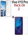 Vivo V15 Pro - Pack Of 2 - Glass Protector And 1 Mm Jelly Cover. 