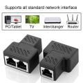 2Pcs 1 to 2 LAN Ethernet Network Cable RJ45 Female Splitter Connector Adapter. 