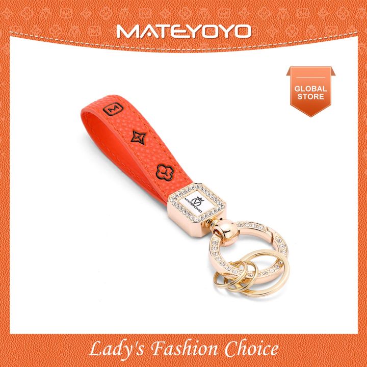 MATEYOYO Women Keychain Fashion PU Leather Keychain Business Gift