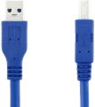 Bluwee USB 3.0 Cable - Type A-Male to Type B-Male - 1 Foot (0.3 Meters) - Round Blue. 
