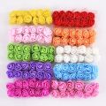 Pack of 24 Mini Artificial Rose Heads 2cm PE Foam Flowers for Wedding and Home Decor. 