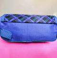 Blue Checkers Pencil Case - Large Capacity Pouch for BOYS and GIRLS - Pencil Box. 