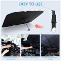 Car Windshield Sun Shade Umbrella, Foldable Sunshades Umbrella to Block UV Rays, 360° Rotation Bendable Handle Sun Visor Protector for Front Windshield. 