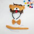 Kids Animals Costume Set Headdress for New Year Stage Performance Holiday Brown Coffee. 