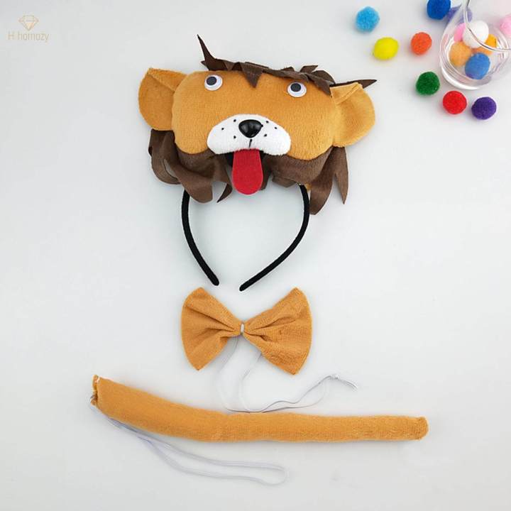 Kids Animals Costume Set Headdress for New Year Stage Performance Holiday Brown Coffee