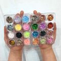 6/12/24 pcs glitter CHUNKS for eyeshadow shimmer dust powder for art & craft party make up pentagon shape dusty loose chunky glitter for eyes and nails. 