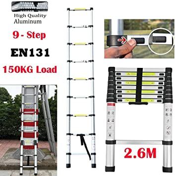 Extendable Step Ladder 3.2 Meter (11 Feet) 11 steps Telescopic Aluminum Ladder