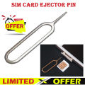 Simm Card Ejector Pin - Metallic Simm Ejector - Pack of 2 - Universal Simm tray Remover Tool for android mobile - Reset Simm Card Tool Pin Adapter - Removeable Micro Memory SD Card pin tool for smar phone. 