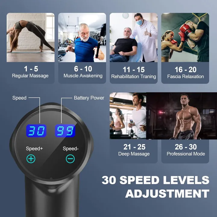 Konka%20Handheld%20Deep%20Tissue%20Percussion%20Massager.Massage%20Gun%20fascial%20Gun%20Muscle%20Neck%20Back%20Shoulde.Rechargeable%20Powerful%20Massager%20with%205%20Massage%20Head%20Attachments%20&%20Portable%20Bag%20LCD%20Touch%20Screen%2030%20Speed%20Mode(Black)%20-%20Image%202