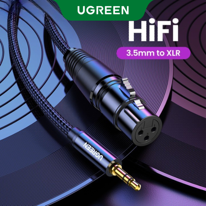 UGREEN XLR to 3.5mm Microphone Audio HiFi Cable XLR Female to Mini Jack Aux Mic Cord for Camcorders DSLR Cameras Computer