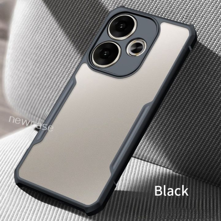 Acrylic Clear Casing For Redmi Turbo 3 5G 2024 RM Turbo3 Transparent TPU Soft Shockproof Bumper Edge Airbag Anti Drop Camera Protective Phone Case Back Cover