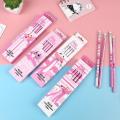 New Arrival 12pcs/pack Cute Pink Panther Flamingo HB Wood Pencils With Eraser Children Study Sketch Pencil School Stationery. 
