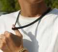 Black Cuban Style Chain Necklace For Men Neck Fashion 2022. 