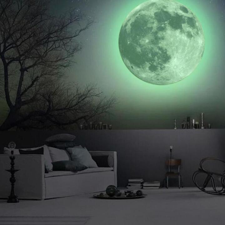 20CM Luminous Moon 3D Wall Sticker Moonlight Glow in the Dark Room Window Decor
