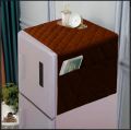 Cotton Quilted Fridge cover with Multi-Purpose Side Pockets. 