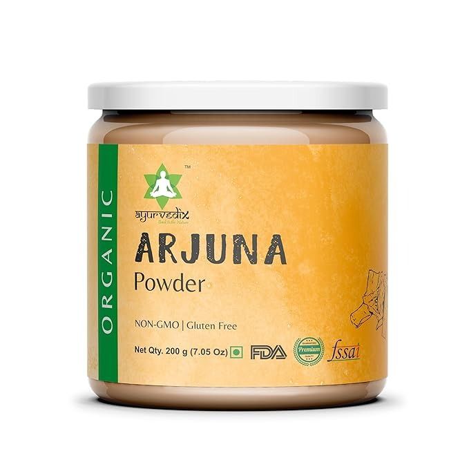 Ayurvedix Organic Arjuna Bark Powder 200g, Arjun ki Chaal Powder for Heart Health & Cardio Support - Natural Arjuna Powder from Arjun Chhal