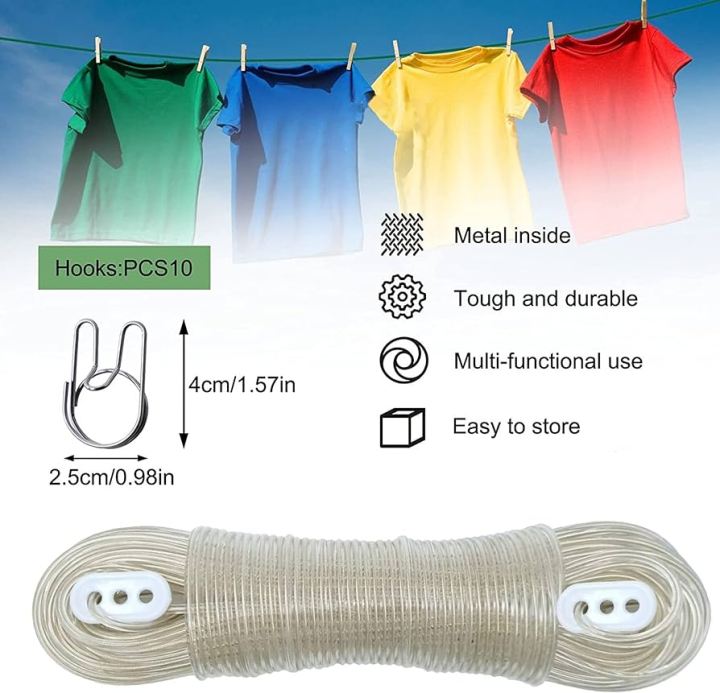 Pvc Rope Sheets 20 Meter Multi Useful PVC Coated Rope Wires, Cloth Drying Rope | Daraz.pk