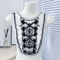 New black and white sequin raw edge appliqué embroidery bead patch fashion clothing accessories semi-finished products factory direct sale. 