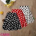 2020 Brand New Style Women's High Waisted Polka Dot Skirt Stretchy Swing Flared Mini Skirt Costumes. 