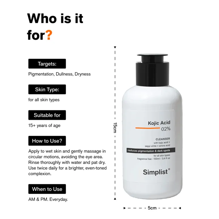 Simplist%20Kojic%20Acid%202%25%20Cleanser%20Face%20Wash%20With%20Kojic%20Acid,%20SepiWhite%20&%20Amino%20Acid%20For%20Gently%20Cleanses,%20Reduces%20Pigmentation%20&%20Brightens%20Skin%20Clinically%20Proven%20Actives%20All%20Skin%20Types%20For%20Women%20&%20Men%20100ml%20-%20Image%205