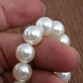 50pcs -12mm Off-White Pearl Bead Moti with hole- Craft Material for Artificial Jewellery Making Beading Scrap Booking Craftworks and Decorations. 