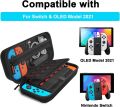 Daydayup Switch Carrying Case Compatible with Nintendo Switch/Switch OLED, with 20 Games Cartridges Protective Hard Shell Travel Carrying Case Pouch for Console & Accessories, Black. 