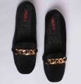 Women's Velvet Pumps with Chain Style, Comfortable and Stylish Loafers for Outdoor Events, Available in Sizes 36-40. 