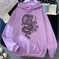 Dragon Hoodies Men Chinese Dragon Print Hoodie Street Casual Hip Hop Sweatshirts Men Streetwear Hoody Oversized Hoodies. 