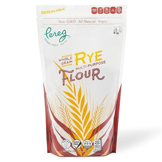 Pereg Natural’s Rye Flour (16 Oz) - Non-GMO, Wheat Flour Substitute - Great for Baking Bread, Sourdough Bread, Ginger cookies - Vegan & All Natural