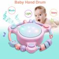 【Happier】 Infant Baby Hand Drum Electric Rattle Music Light Early Education Drum Toy. 
