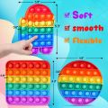 New Reusable Amazing sound Baby Poppet Fidget Sensory Toy Push Squeeze Poppet baby bubble fidget popit Stress Reliase Silicon toy Children Training Board Game Toys Rainbow Unicorn Toys for Kids. 