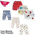 Pack of 6 - Regular use Summer cotton pants shorts 0-18 month old baby girl - Baby nicker -  Bottoms shorts - printed nikers for babies. 