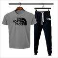 The north face printed Men's Clothing Summer Breathable T-Shirt and Black Trouser Gym wear and comfortable. 