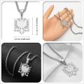 Anniyo Albania Eagle Pendant Necklaces Polishing Stainless Steel Jewelry Ethnic for Women Men #109221. 