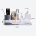 Kitchen Bathroom Storage Rack with Hooks Washroom Shelf Wall-mounted  Plastic Container Storage Organizer. 