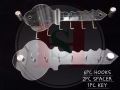 Acrylic Key Shaped Key Ring Holder 6 Holes. 