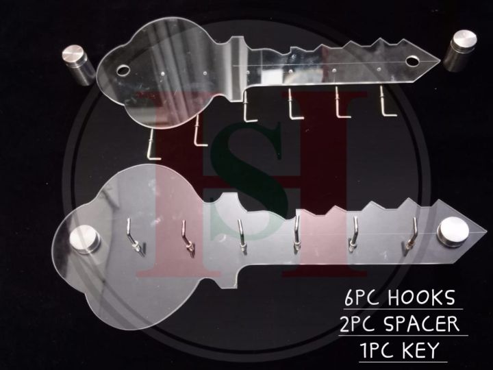 Acrylic%20Key%20Shaped%20Key%20Ring%20Holder%206%20Holes%20-%20Image%203
