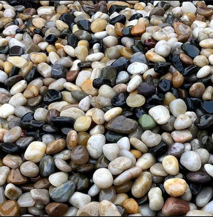 Aquarium Gravel River pebbles natural polished decorative rocks garden ornamental stones for indoor plants fish tank landscaping(mixed color)Pack of 2