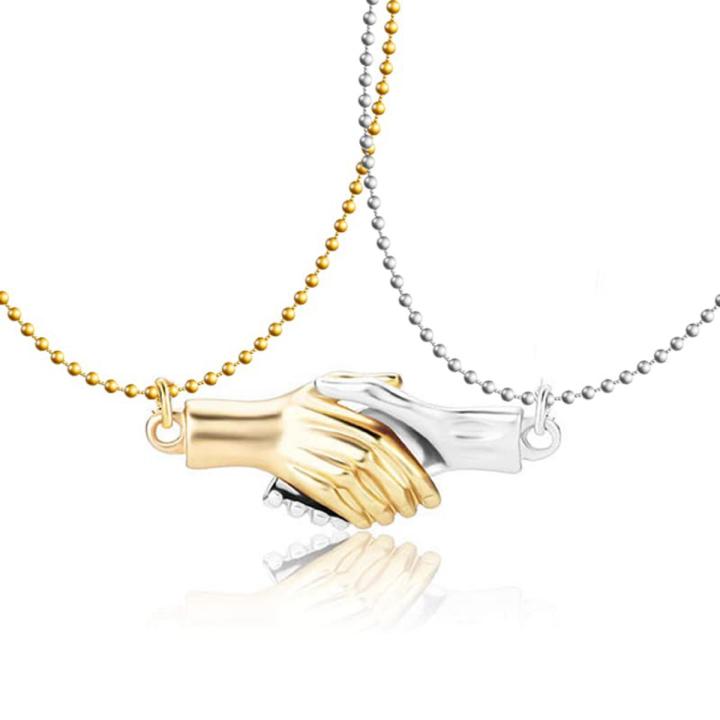Couple Hand Magnetic Necklaces Boyfriend Girlfriend Lovers love pendant locket women girls men boys