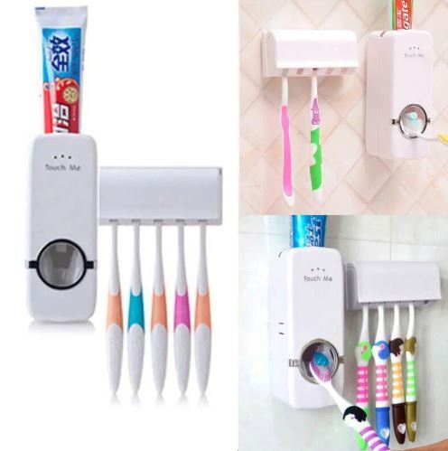 New Wall Mount Toothbrush & Toothpaste Organizer Set | Automatic ...