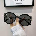 【Poggioio】2022 New Vintage Cat Eye Round Sunglasses Women's Korean Version Metal Rimless Gradient Sun Glasses Luxury Shades UV400 очки. 