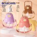 Water Cup Adorable Cartoon Design Cute Pot Belly Cup with Straw. 